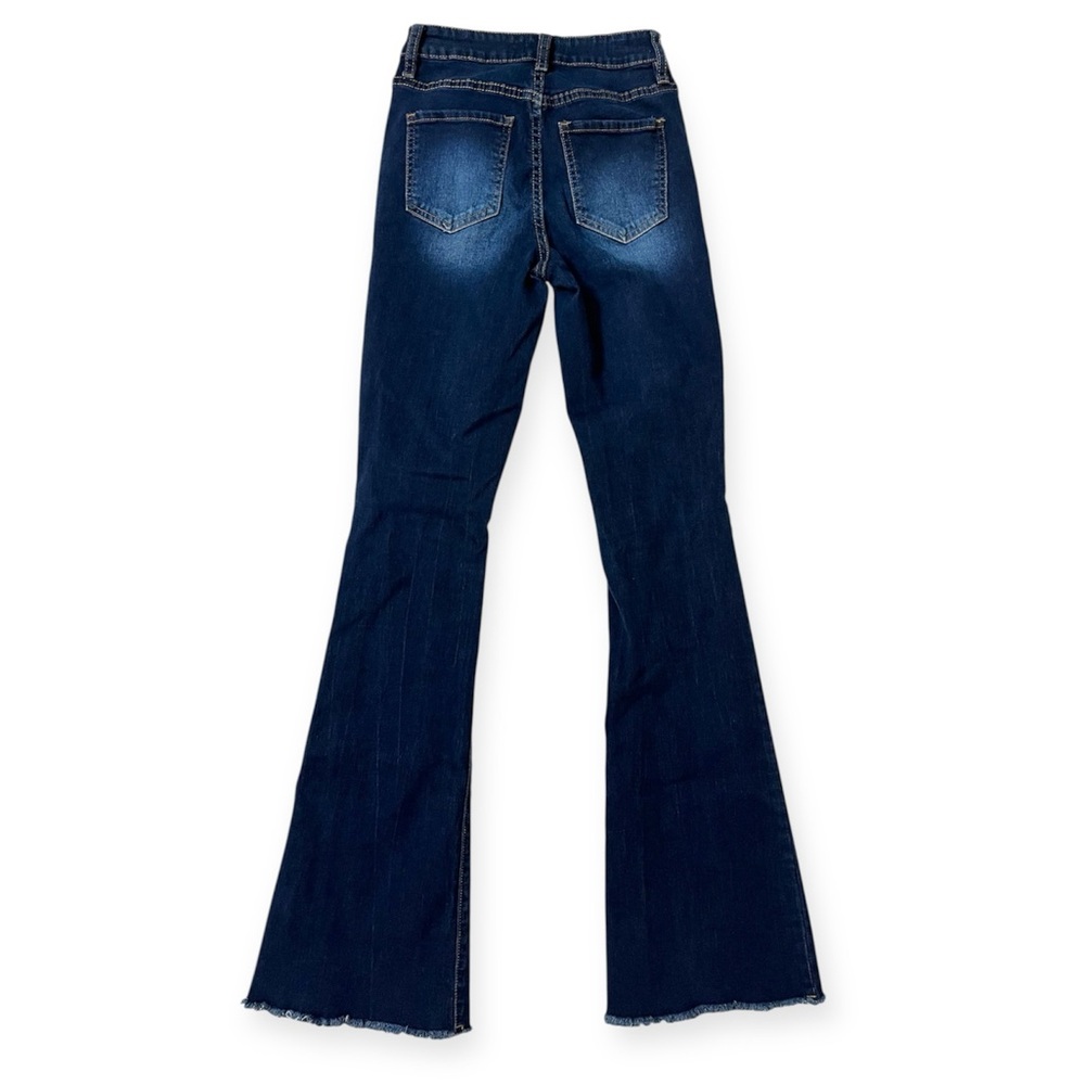 YMI | Blue Flare Jeans with Distressed Knee - Picture 2 of 10
